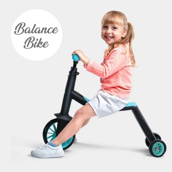 Trotineta 3 in 1 Copii – Bicicleta de Echilibru Pedale Scooter Reglabil Bleu [7]
