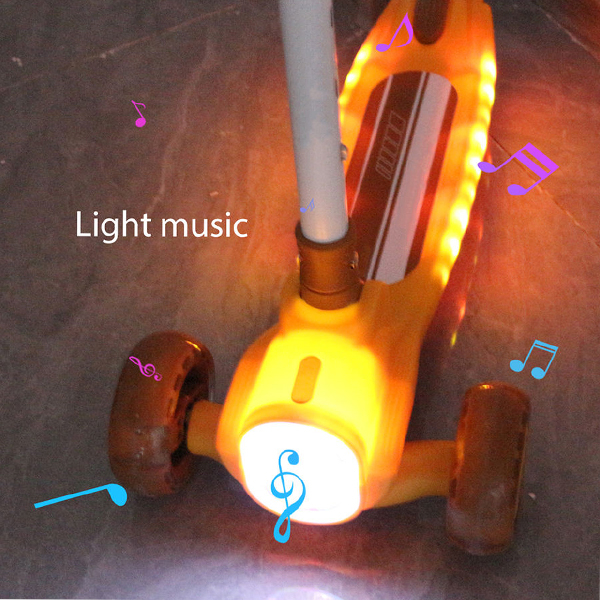 Trotineta copii 3 roti cu scaun, lumina LED si muzica, pliabila 60 kg [6]