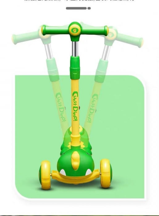 Trotineta Copii 6 in 1 Dinozaur – Tricicleta Multifunctionala Cu Maner Parental Verde [3]