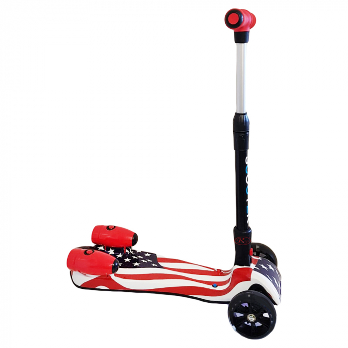 Trotineta Rachetă Pliabilă cu Faruri, Bluetooth și Abur Steag USA [2]