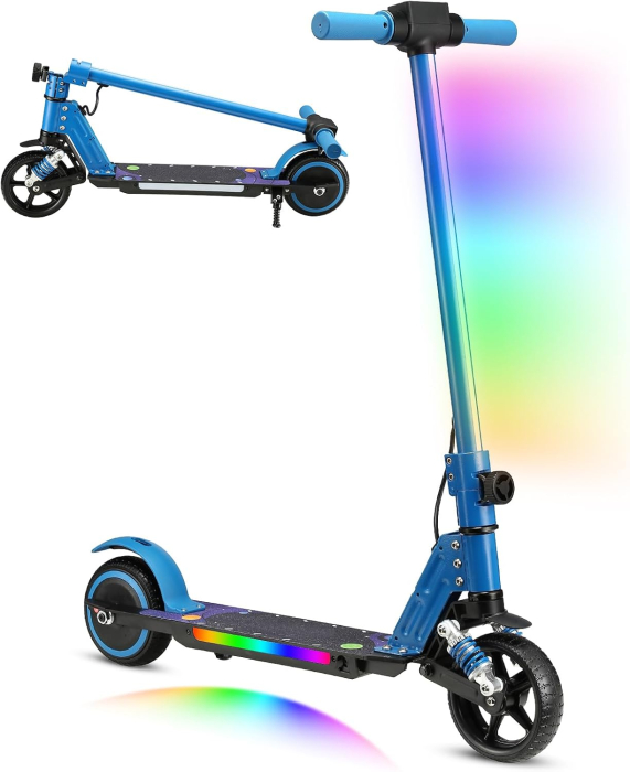 Trotineta Electrica Copii 250W, LED, Frana Display Digital, 16 km/h Albastru [1]