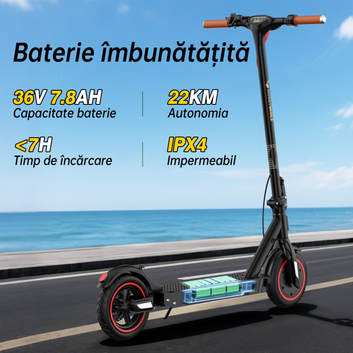 Trotineta Electrica HoneyWhale E9T 500W, 32 km/h, Bluetooth, 14 Ani+ [6]