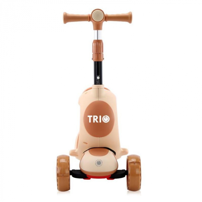 Trotineta pentru copii, Trio, 3 Ani+, roti cu leduri, Crem [3]
