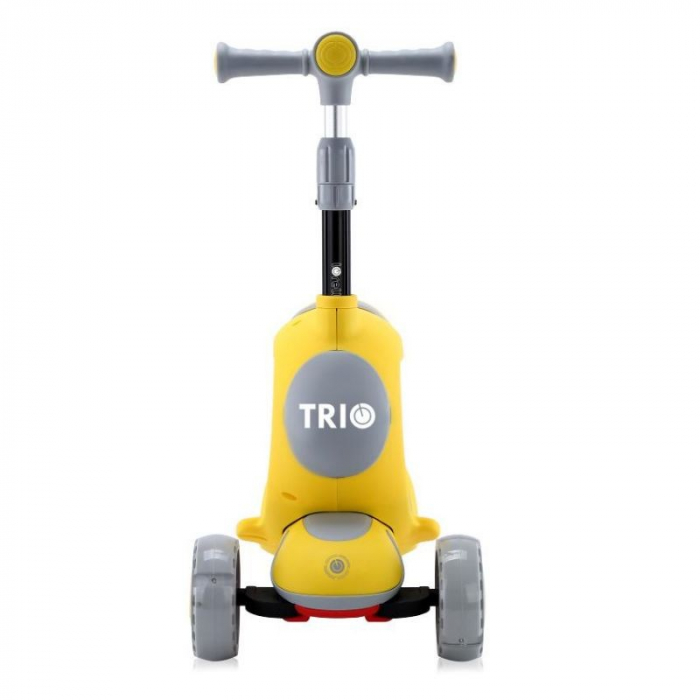 Trotineta pentru copii, Trio, 3 Ani+, roti cu leduri, Galben [3]