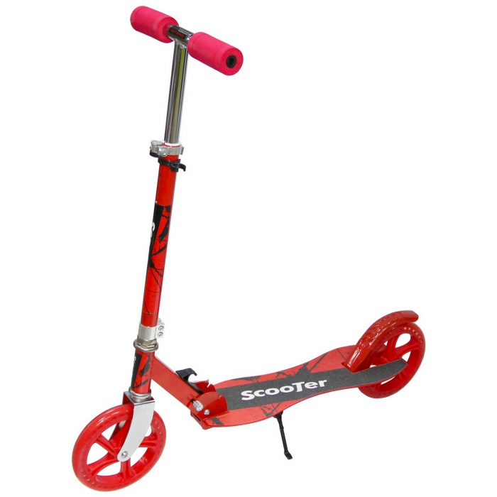 Trotinetă Pliabila Copii & Adulti 100 kg Rosu – Roti 200mm, Cric [1]