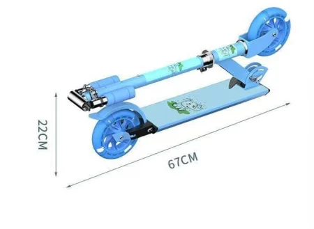 Trotineta Pliabila Verde cu Cric si Lumini LED, Ghidon Reglabil 74–88 cm [2]
