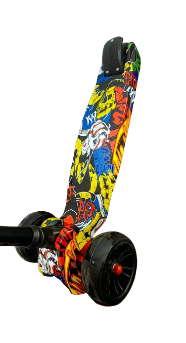 Trotineta Scooter Pliabila 3 Roti cu lumini Grafiti [2]