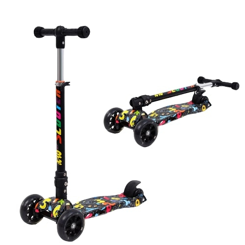 Trotineta Scooter Pliabila 3 Roti cu lumini Grafiti [5]