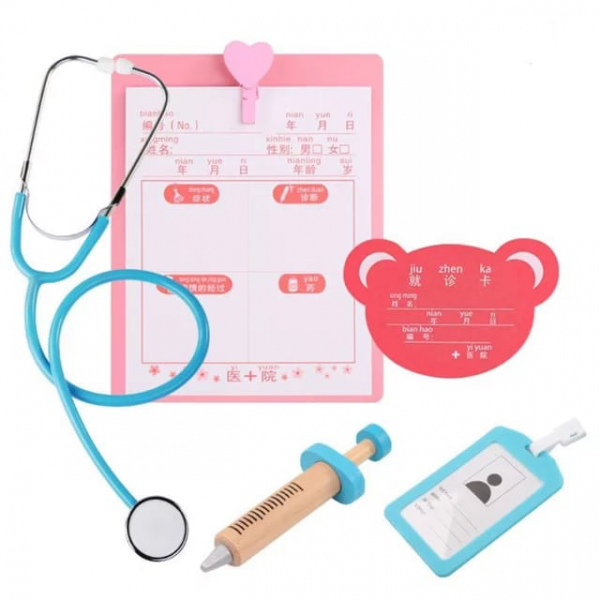 Trusa Dentist de jucarie  copii cu accesorii  lemn [4]