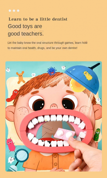 Trusa de Doctor Dentist Pentru copii cu Accesorii din lemn [8]
