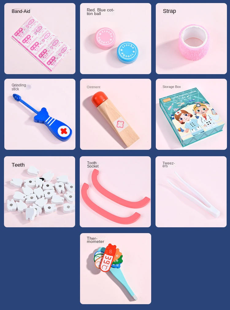 Trusa de Doctor Dentist Pentru copii cu Accesorii din lemn [4]