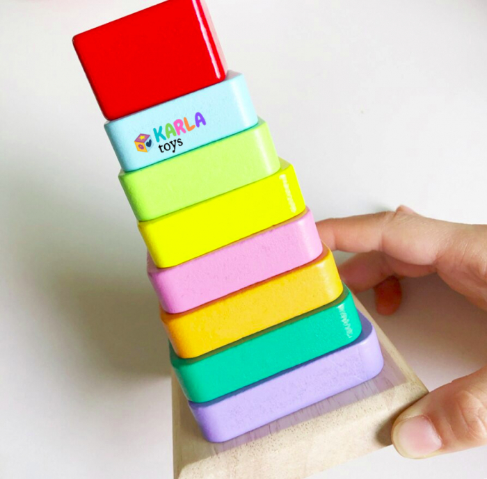Joc Montessori Turn de stivuire curcubeu [2]