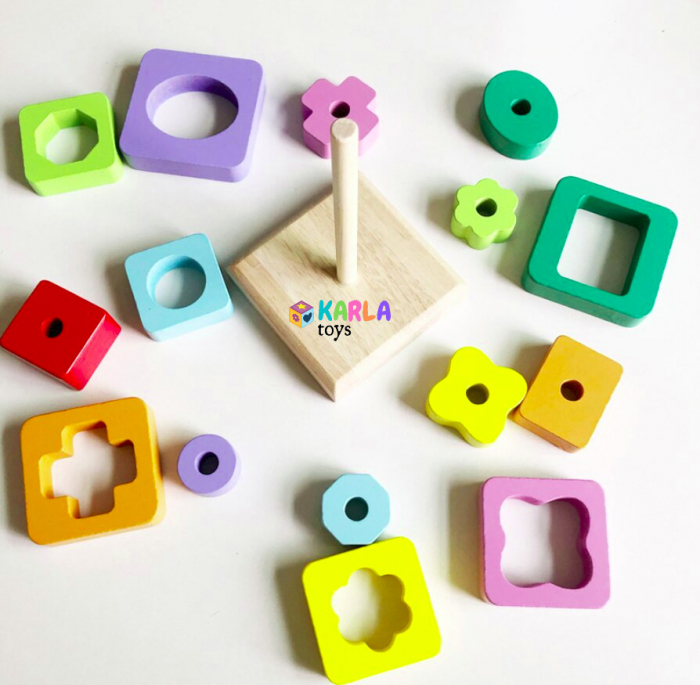 Joc Montessori Turn de stivuire curcubeu [3]