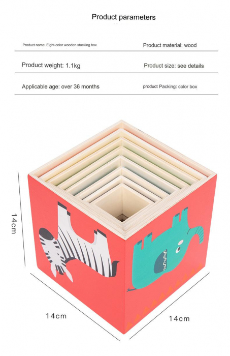 Turn de Stivuire Montessori din Lemn – Cuburi Logice, Cifre si Forme Geometrice [8]