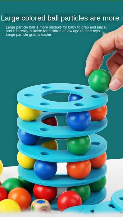 Joc de Stivuire Turnul cu Bile Curcubeu Jenga [6]