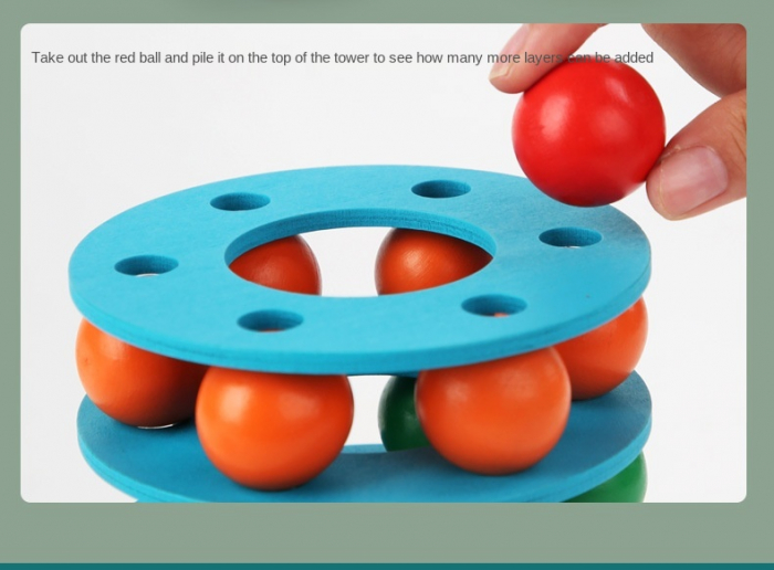 Joc de Stivuire Turnul cu Bile Curcubeu Jenga [9]
