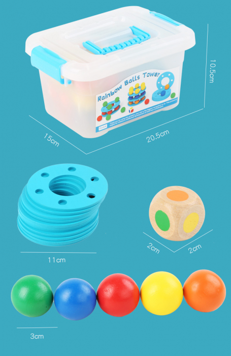 Joc de Stivuire Turnul cu Bile Curcubeu Jenga [3]