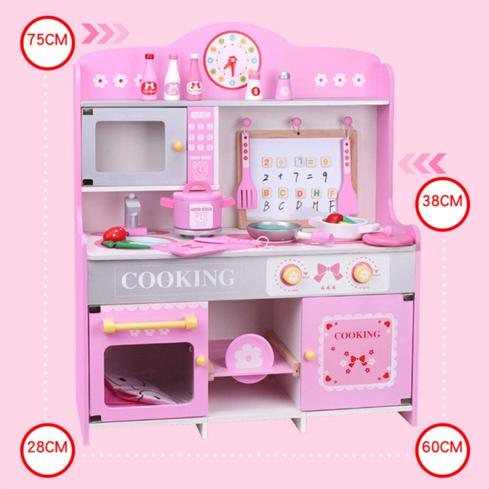 Bucatarie copii din lemn Pink cu accesorii [7]