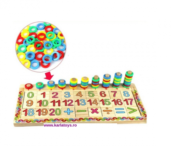 Joc Montessori Lemn sa Invatam Culorile Numerele Logarithm version [3]
