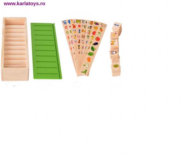 Joc educational Montessori Sortator de cartonase Card Box [5]