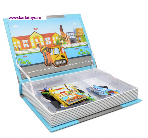 Carte Magnetica Puzzle Vehicule 3D pentru copii [5]