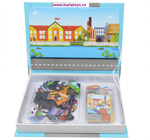 Carte Magnetica Puzzle Vehicule 3D pentru copii [3]