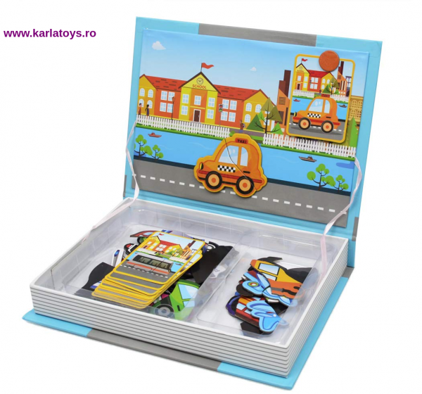 Carte Magnetica Puzzle Vehicule 3D pentru copii [2]