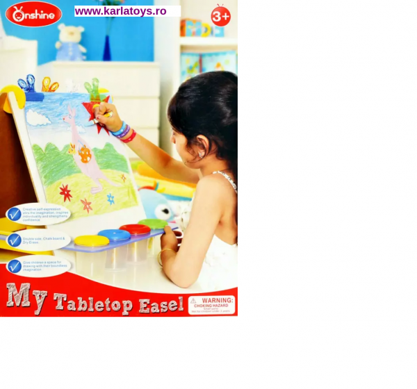 Tabla educativa  de birou din lemn  2 in 1 Easel cu accesorii [2]
