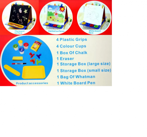 Tabla educativa  de birou din lemn  2 in 1 Easel cu accesorii [3]