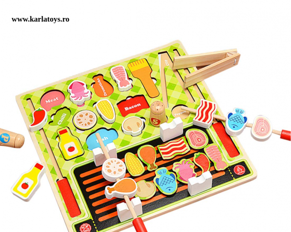 Joc din lemn copii puzzle Gratarul Barbecue Shop [2]