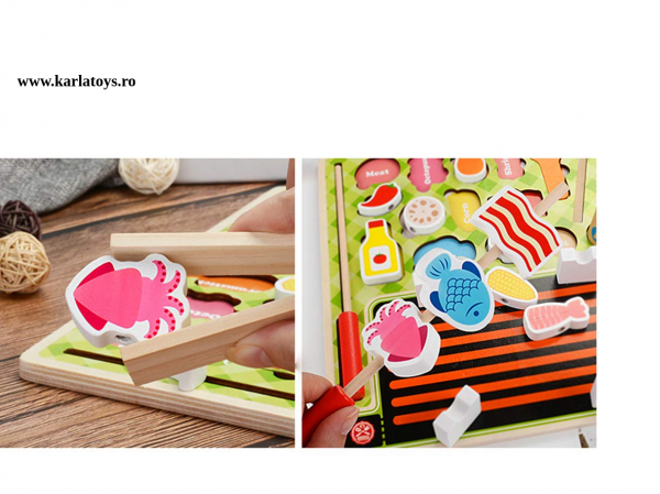 Joc din lemn copii puzzle Gratarul Barbecue Shop [3]