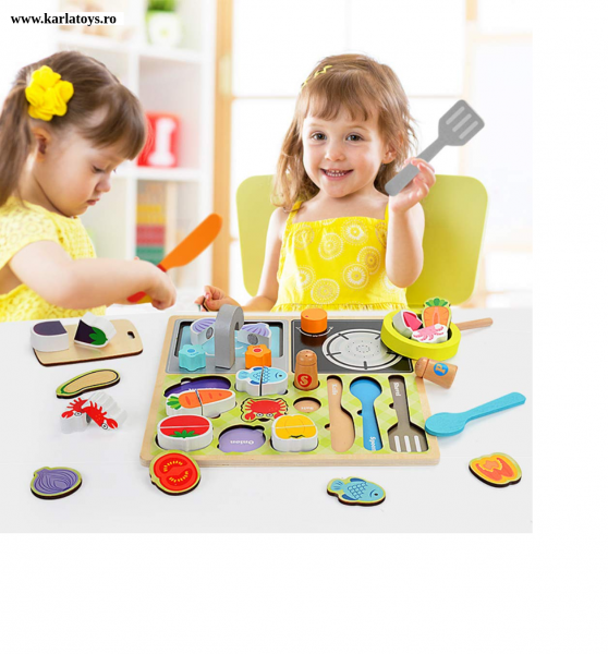 Joc din lemn copii puzzle Gratarul Barbecue Shop [8]