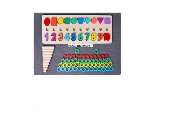 Joc din Lemn 3 in 1 Rainbow Digital Board - Joc Lemn 3 in 1 Numere [3]