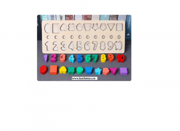 Joc din Lemn 3 in 1 Rainbow Digital Board - Joc Lemn 3 in 1 Numere [6]