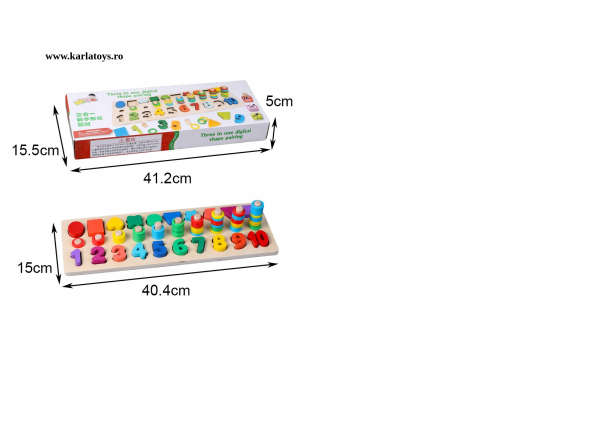 Joc din Lemn 3 in 1 Rainbow Digital Board - Joc Lemn 3 in 1 Numere [4]