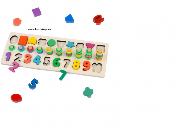 Joc din Lemn 3 in 1 Rainbow Digital Board - Joc Lemn 3 in 1 Numere [2]