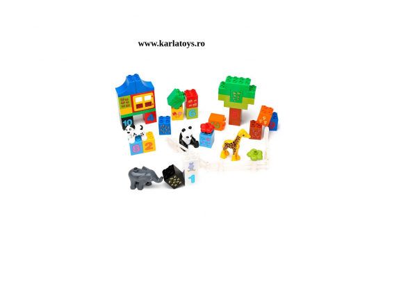 Set cuburi de construit cu cifre si animale tip duplo 42 de piese [4]