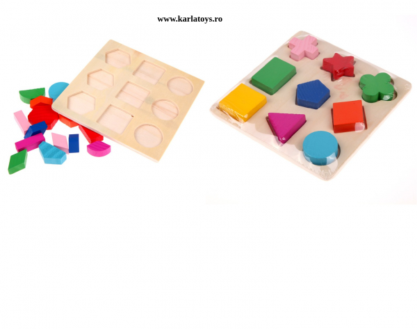 Set 2 Puzzle Sortator  Forme geometrice  Montessori 3D [3]