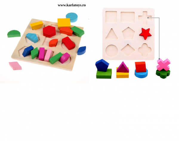 Set 2 Puzzle Sortator  Forme geometrice  Montessori 3D [2]