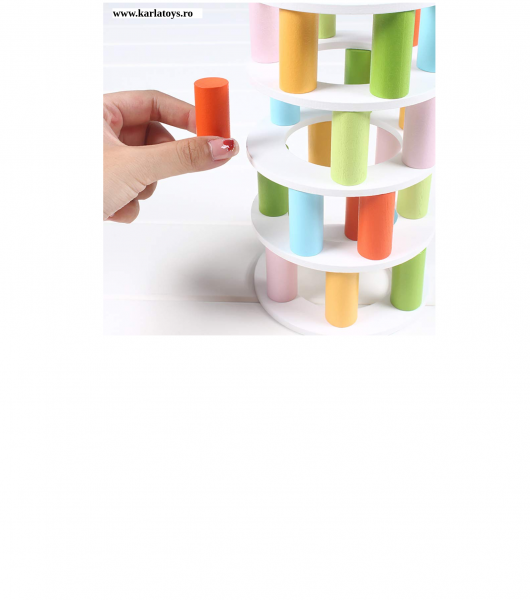 Joc din lemn Stivuire Turnul colorat Pisa Tower Jenga [8]