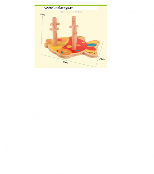 Joc Educativ Puzzle Recunoasterea Formei din Lemn Pestisorul Kabi [8]