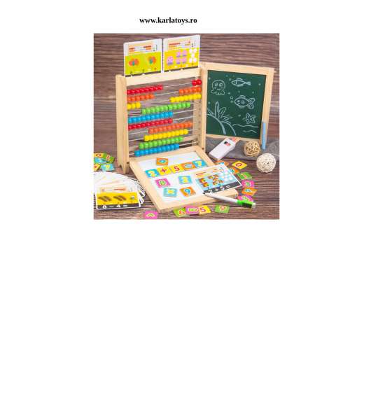 Abac cu Tabla cu 2 Fete din Lemn cu Accesorii 4 in 1 [7]