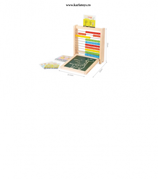 Abac cu Tabla cu 2 Fete din Lemn cu Accesorii 4 in 1 [10]