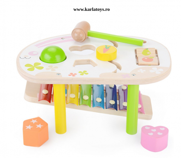 Jucarie de lemn Xylophone Kidus cu ciocanel [3]