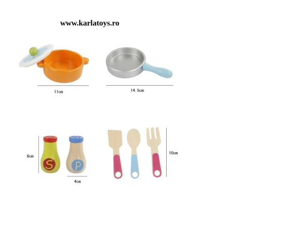Bucatarie de lemn copii  Green Kitchen set [3]