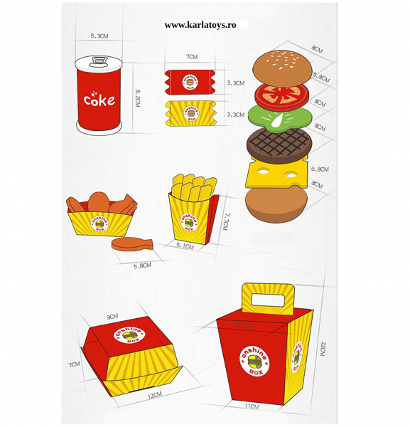 Set Jucarie din lemn Meniu Hamburger [4]