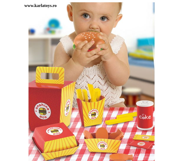 Set Jucarie din lemn Meniu Hamburger [3]