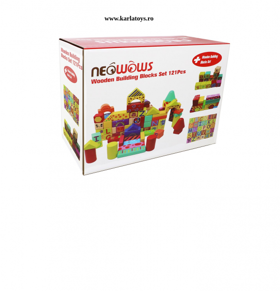 Cuburi din lemn Litere 121 piese Neowows [2]