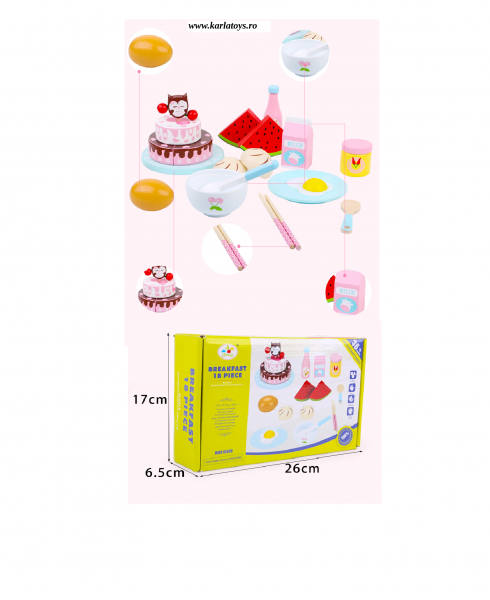 Set Mic dejun din lemn pentru copii Breakfast 18 piese [3]