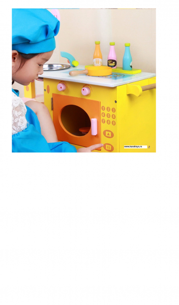 Bucatarie din Lemn Girafa cu accesorii pentru copii [5]